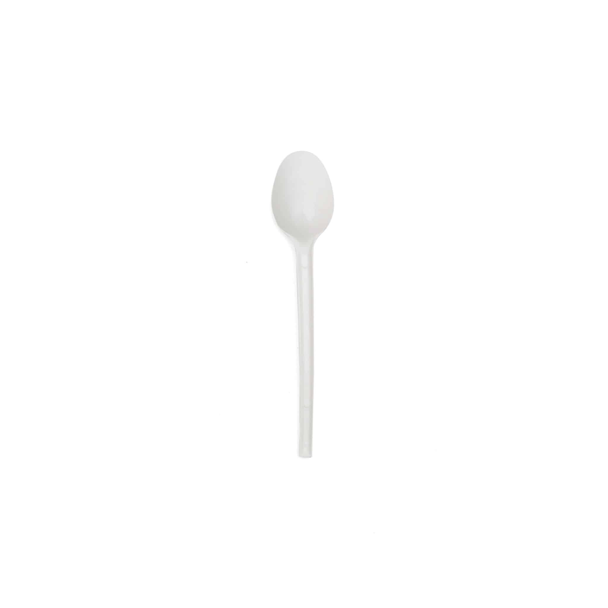40 Packets Disposable Plastic Tea Spoons White