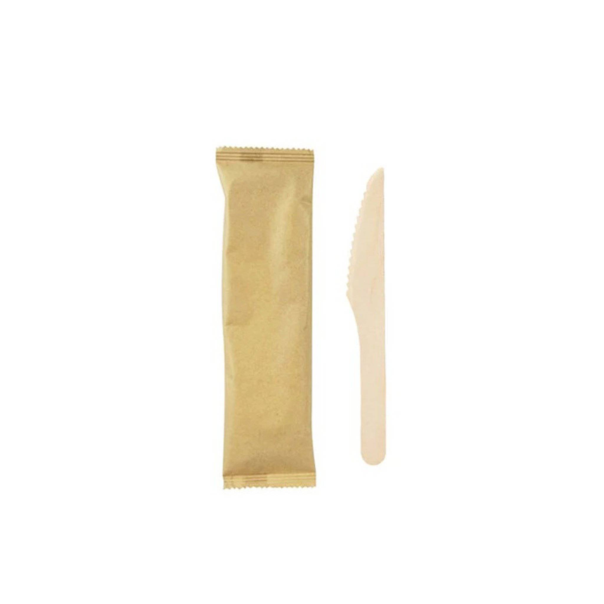 Hotpack | Wooden Knife Individually Wrapped | 500 Pieces - Hotpack Global