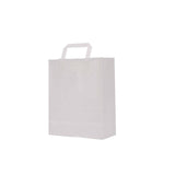 Paper Bag White Flat Handle 24x12x31 Cm 250 Pieces