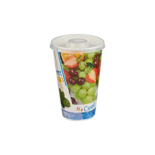 12 Oz Paper Juice Cup With Lid  25 Pieces