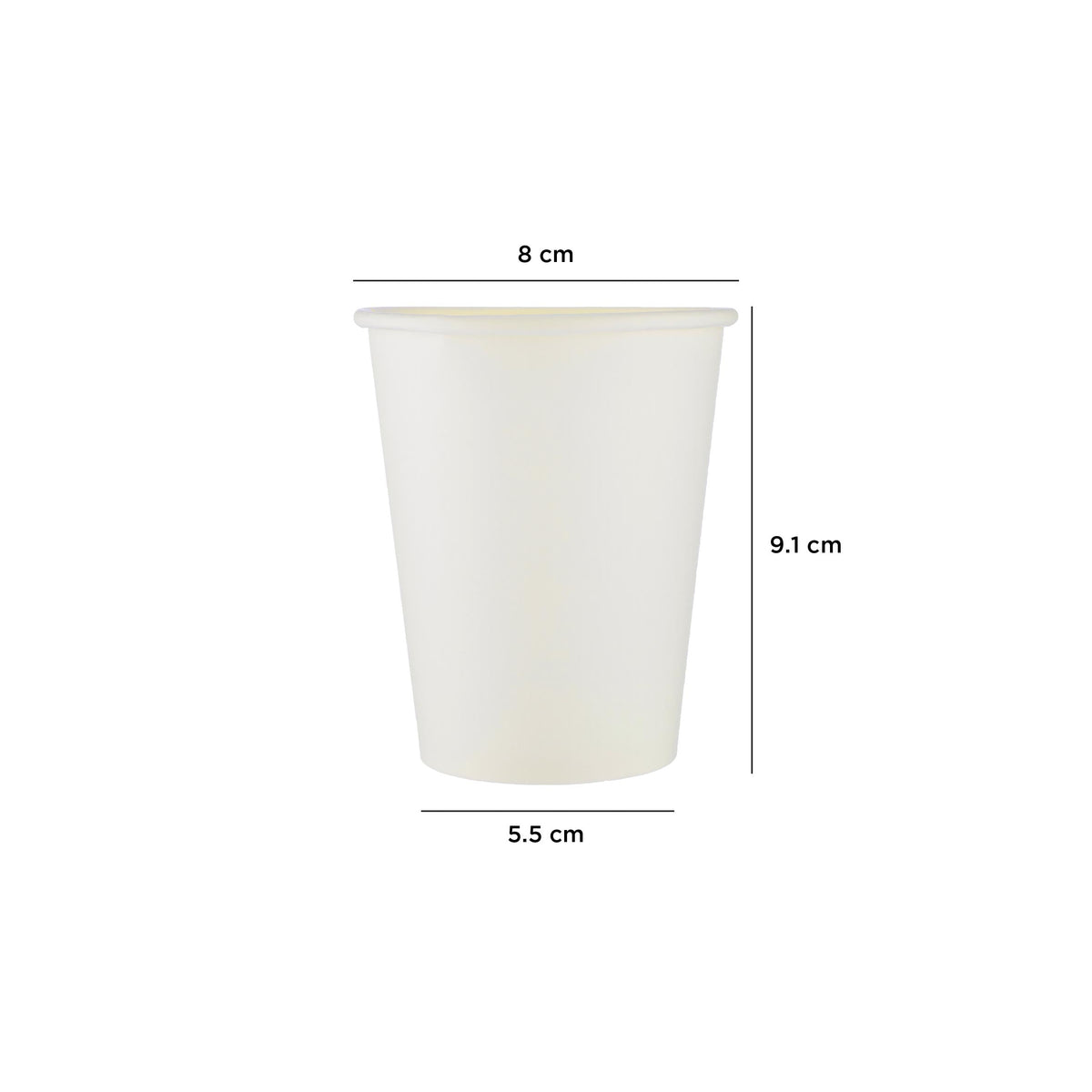 White Single Wall Paper Cups 8 oz