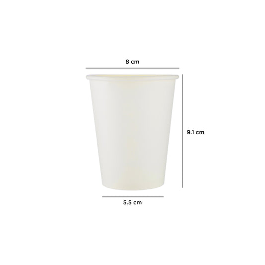 White Single Wall Paper Cups 8 oz